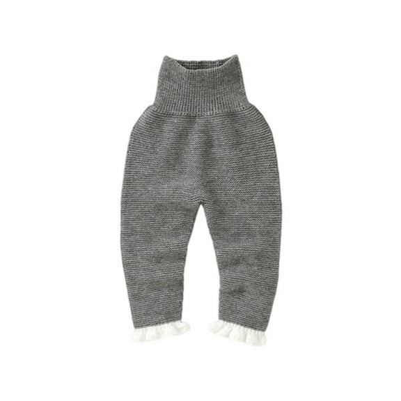 Odeerbi 6M-3Y Infant Boys Girls Cotton Bloomers Diaper Cover Pants Cute Drop Crotch Pants Winter Solid Color Keep Warm Knit High Waist Pants