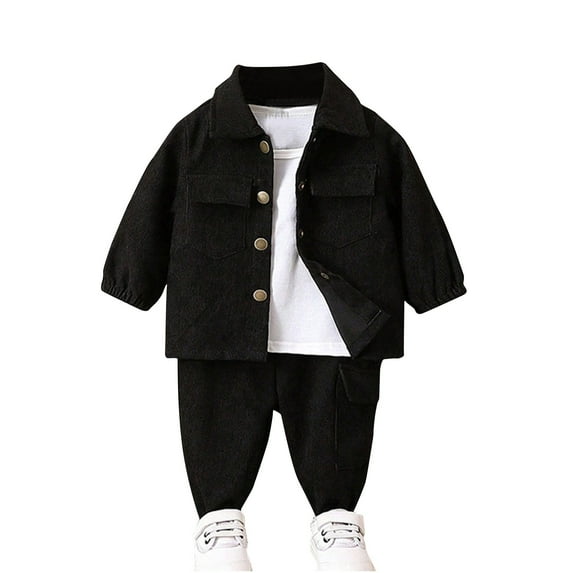 Odeerbi 6M-3Y Toddler Boys Outfits Long Sleeve Jacket Pants Set Children's Casual Two-piece Set Toddler Boys Clothes