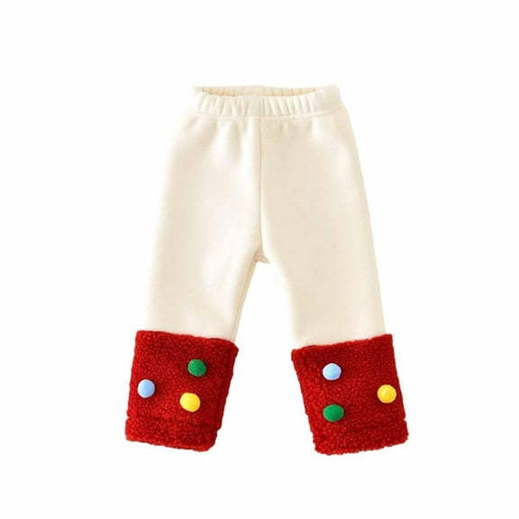 Odeerbi 6M-3Y Toddler Girls Christmas Leggings Cotton Stretchy Tights Compression Pants Winter Full Length Pantyhose
