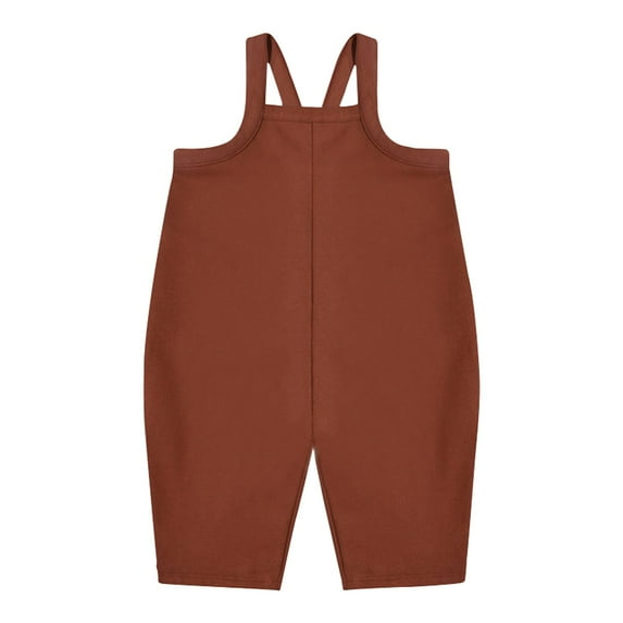 Odeerbi 6M-4Y Toddler Boys Girls Bib Overall Bermuda Shorts Corduroy Jumpsuit Camisole Romper Solid Color Summer Split Overalls