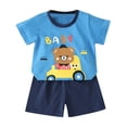 thumbnail image 1 of Odeerbi 6M-6Y Toddler Boys Girls Summer Outfits Car Print Cotton Short Sleeve T-Shirt Shorts Two-piece Set Casual Elastic Waist Loungewear Toddler Boys Girls Clothes, 1 of 5