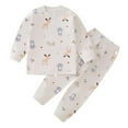 thumbnail image 1 of Odeerbi 6M-8Y Infant Boys Girls Cotton Pajama Sets Cute Print Long Johns Pajamas Children's Homewear Long Sleeve Round Neck Top Shirt Two-piece Set Infant Boys Girls Clothes, 1 of 3
