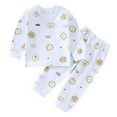 thumbnail image 1 of Odeerbi 6M-8Y Kids Boys Girls Cotton Pajama Sets Cute Print Long Johns Pajamas Children's Homewear Long Sleeve Round Neck Top Shirt Two-piece Set Kids Boys Girls Clothes, 1 of 3