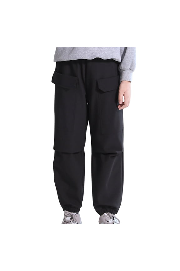 7-15 Years Teen Girls Cargo Pants Waterproof Softshell Pants Windbreaker Bottom Solid Color Casual Work Pants with Pocket