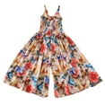 thumbnail image 1 of Odeerbi 7-18 Years Teen Girls Summer Floral Rompers Cotton Wide Leg Jumpsuit Spring Silk French Vacation Style Suspender Overall Pants, 1 of 4