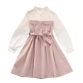 thumbnail image 1 of Odeerbi 8-11Y Kids Girls Cute Dresses 2024 New Korean Style Spring Dress Children's Clothing Long Sleeve Princess Dress Baby Clothes Pink, 1 of 6