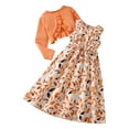 thumbnail image 1 of Odeerbi 8-12 Years Kids Girls Summer Outfits Cotton Floral Tank Dress with Bolero Shrugs Two-piece Set New Sleeveless Print Dress With Cardigan Set Skirt Set Kids Girls Clothes, 1 of 4
