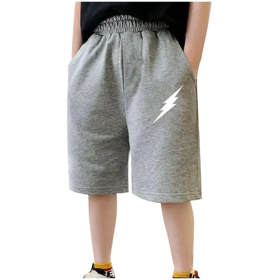 Odeerbi 8-15 Years Kids Boys Summer Sports Bermuda Shorts Cute Print Workout Athletic Cotton Shorts Cute Casual Breathable Shorts