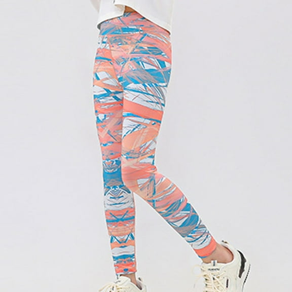 Odeerbi 8-15 Years Teen Girls Gradient Leggings Stretchy Tights Compression Pants Printed Casual Warmth Tight Pantyhose