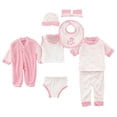 thumbnail image 1 of DOZINSIX 8-Piece Baby Layette Gift Set 0-3 Months Newborn Cotton Outfits Set Shower Gift for Boys Girls, 1 of 5