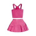 thumbnail image 1 of Odeerbi 9M-5Y Toddler Girls Summer Outfits Cotton Camisole Halter Tops with Skirt Two-piece Set Fashion Solid Color Flower Sleeveless Top Skirt Set Toddler Girls Clothes, 1 of 7