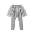 thumbnail image 1 of Odeerbi 9M-6Y Toddler Girls Leggings with Skirt Tulle Tutu Pants Fake Two-piece Gauze Skirt Pants Casual Comfortable Leggings, 1 of 4