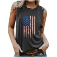thumbnail image 1 of Odeerbi American Flag Patriotic Tank Top for Women 2025 Summer USA Flag Star Stripe Printed Sleeveless Tops T-Shirt Tee Dark Gray, 1 of 5