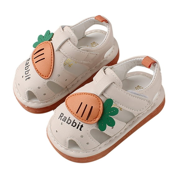 Odeerbi Babies First Walkers Summer Baby Girls Boys Cute With Voice Carrot Print Soft Bottom Toddler Sandals