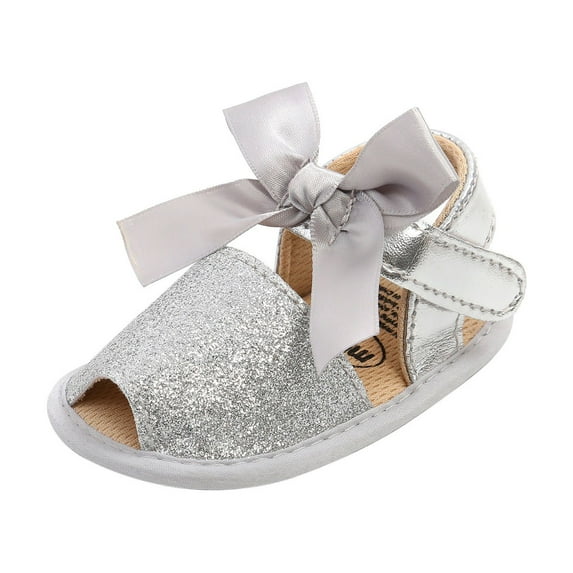 Odeerbi Babies First Walkers Toddler Shoes Baby Girls Cute 2025 Fashion Cotton Sequins Bow Non-slip Soft Bottom Sandals