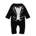 thumbnail image 1 of Odeerbi Baby Bodysuit Layette Onesie for Toddler Boys Cotton Long Sleeve Gentleman Outfit Tie Print Casual Jumpsuit Black, 1 of 8