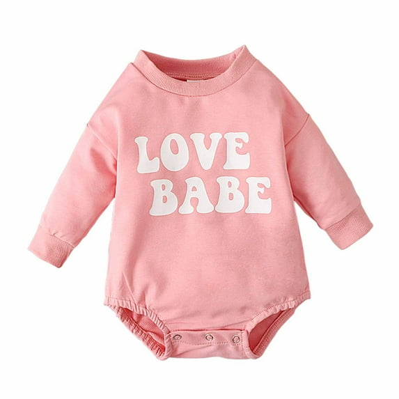 Odeerbi Baby Bodysuit Layette Onesie for Toddler Fall Spring Girls Boys Cute Romper 2025 Long Sleeve Button Sweat Shirt Jumpsuits Pink