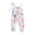 thumbnail image 1 of Odeerbi Baby Bodysuit Layette Onesies for Toddler Kids Girls Sleeveless Floral Print One Piece Strap Romper jumpsuit Pink, 1 of 8