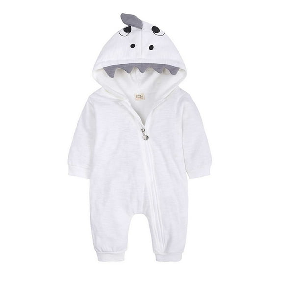 Odeerbi Baby Bodysuit Toddler Boys Girls Clothes Newborn Spring Autumn Clothes Comfortable Solid Color Round-neck Rompers White