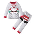 thumbnail image 1 of Odeerbi Baby Boy Girl Clothes Christmas Santa Claus Long Sleeved Top + Long Pants Two-piece Home Child's Set, 1 of 9