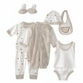 thumbnail image 1 of Odeerbi Baby Boy Girl Clothes 8PCS Layette Set Newborn Tops+Hat+Pants+Bib+Sock Shose+Romper, 1 of 4