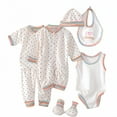 thumbnail image 1 of Odeerbi Baby Boy Girl Clothes 8PCS Layette Set Newborn Tops+Hat+Pants+Bib+Sock Shose+Romper, 1 of 4