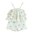 thumbnail image 1 of Odeerbi Baby Boy Girl Clothes Toddler Jumpsuit Outfit 2025 Fashion Cute Pineapple Print Ruffles Suspenders Shorts Romper Bodysuit White, 1 of 9