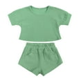 thumbnail image 1 of Odeerbi Baby Boy Girl Clothes Toddler Outfit Summer Short-sleeved Top Shorts Two-piece Set Green, 1 of 9