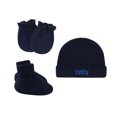thumbnail image 1 of Odeerbi Baby Boys Girls Beanie Infant Toddler Beanie Hats Set Hat Solid Color Anti-Grabbing Cotton Gloves Hat Foot Cover Three-piece, 1 of 2