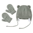 thumbnail image 1 of Odeerbi Baby Boys Girls Beanie Infant Toddler Knitted Hats 2024 NEW Kids Winter Hat Mittens Set Warm Fleece Hat Hat & Gloves, 1 of 6