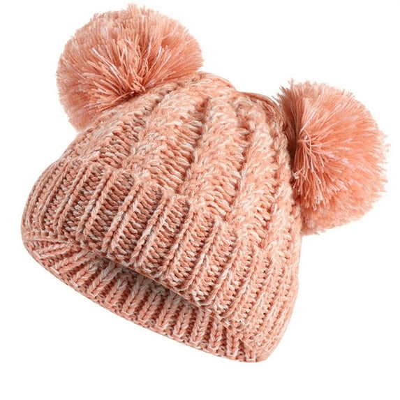 Odeerbi Baby Boys Girls Beanie Infant Toddler Knitted Hats 2025 New Kids Winter Gradient Hat Warm Thick Ski Cap With Ball Of Yarn
