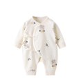thumbnail image 1 of Odeerbi Baby Boys Girls Clothes Soft Cotton Rompers Spring Fall Cartoon Print Jumpsuits Baby Long Sleeve Printed Solid Color Onesie Round Neck Bodysuit White, 1 of 3
