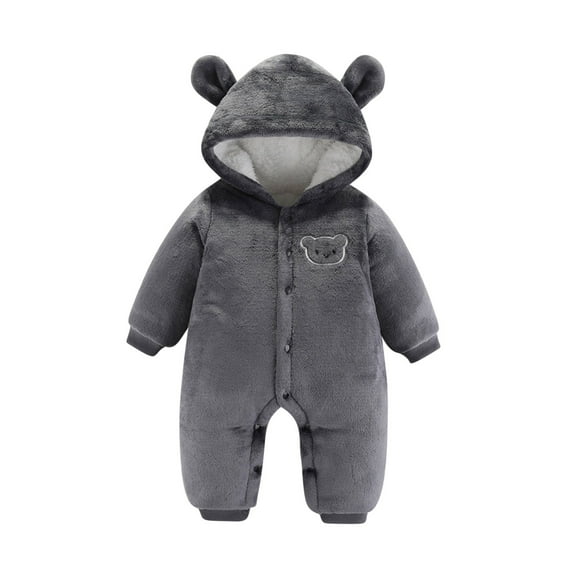 Odeerbi Baby Boys Girls Clothes Winter Jumpsuit Baby Romper Fall Winter Thickening Jumpsuit 2024 Long Sleeves Climbing Jumpsuit Baby Winter Cotton Clothes Dark Gray 3 Months