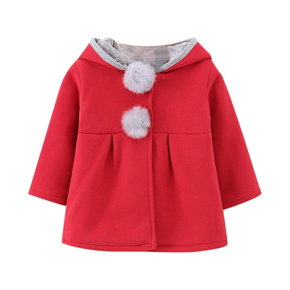 Odeerbi Baby Boys Girls Coats Outerwear Jackets Hooded Spring Autumn Winter Small Medium-sized Children's Cute Rabbit Ears Trendy Style