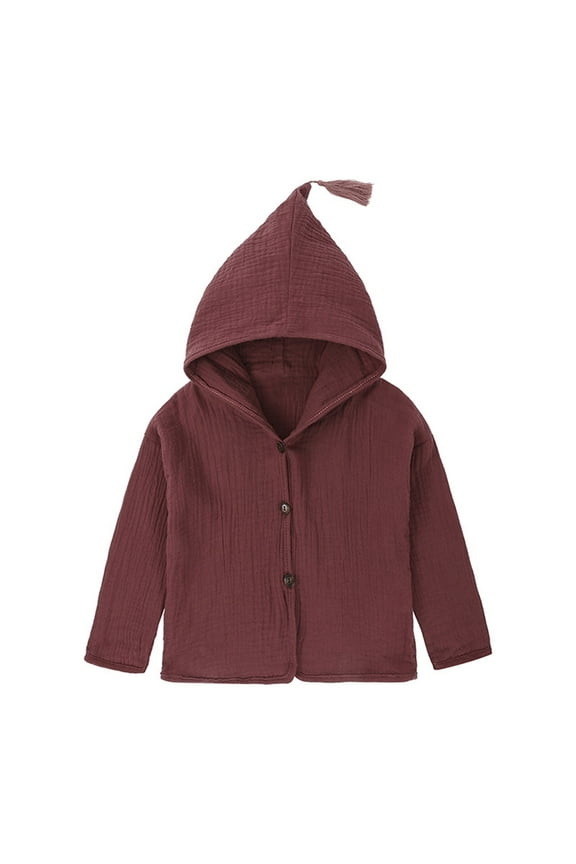 Baby Boys Girls Coats Outerwear Jackets Toddler Infant Kids Solid Warm Hooded Coat Outfits Clothes