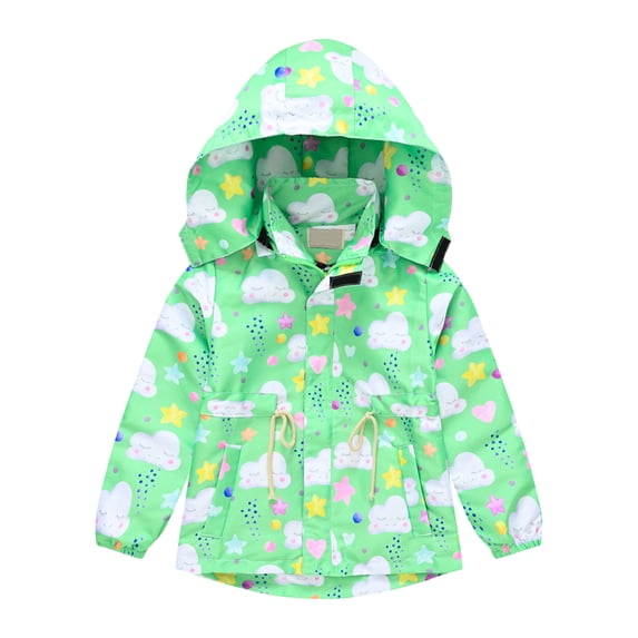 Odeerbi Baby Boys Girls Coats Outerwear Jackets Toddler Kids Fashion Cute Cartoon Clouds Pattern Windproof Jacket Detachable Hooded Coat