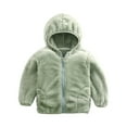 thumbnail image 1 of Odeerbi Baby Boys Girls Coats Outerwear Jackets Toddler Solid Color Plush Cute Winter Keep Warm Hoodie Coat Jacket, 1 of 6
