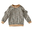 thumbnail image 1 of Odeerbi Baby Boys Girls Coats Sweatshirt Children Clothes Leopard 2024 Long Sleeve Round Neck Bow Sweater Tops, 1 of 9