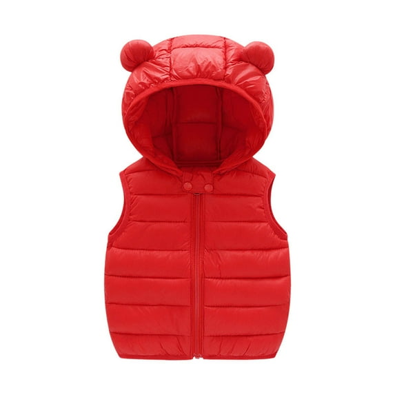 Odeerbi Baby Boys Girls Coats Vest Outerwear Jackets Vest Toddler Kids 2025 Fashion Cute Solid Color Windproof Padded Clothes Jacket Hooded Coat