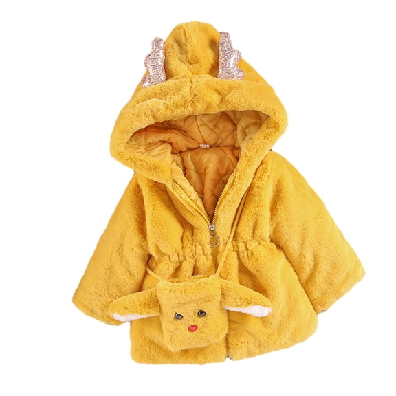 Odeerbi Baby Boys Girls Coats Winter Outerwear Jackets Kids Solid Cartoon Faux Christmas Wool Sweater Plus Velvet Cloak Thick Warm Clothes