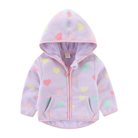 Odeerbi Baby Boys Girls Coats Winter Outerwear Jackets Kids Warm Cartoon Fleece Sweatshirt Hooded