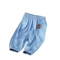 thumbnail image 1 of Odeerbi Baby Boys Girls Cotton Pajama Pants Sleepwear Bottoms Baby Summer Elastic Waist Teddy Bear Sleeping Pants Solid Color Long Pants Blue, 1 of 4