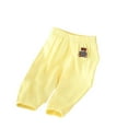 thumbnail image 1 of Odeerbi Baby Boys Girls Cotton Pajama Pants Sleepwear Bottoms Baby Summer Elastic Waist Teddy Bear Sleeping Pants Solid Color Long Pants Yellow, 1 of 4