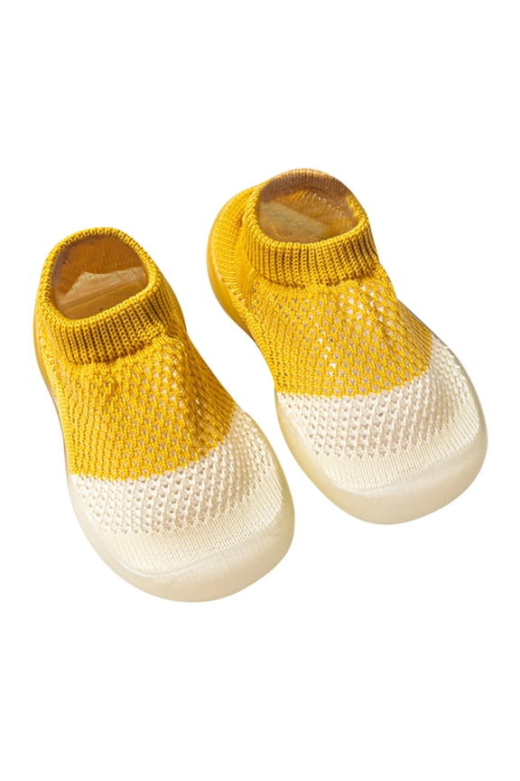 Baby Boys Girls Shoes Infant Toddler Shoe-Socks Footwear Newborn Prewalker Non-Slip First Walker Yellow