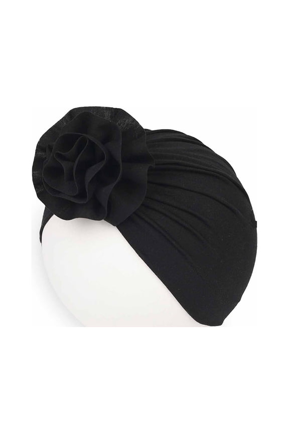 Baby Elastics Hair Bows Headband Autumn Winter Boys Girls Flowers Knitted Windproof Warmth Ear Protection Children Hat Black