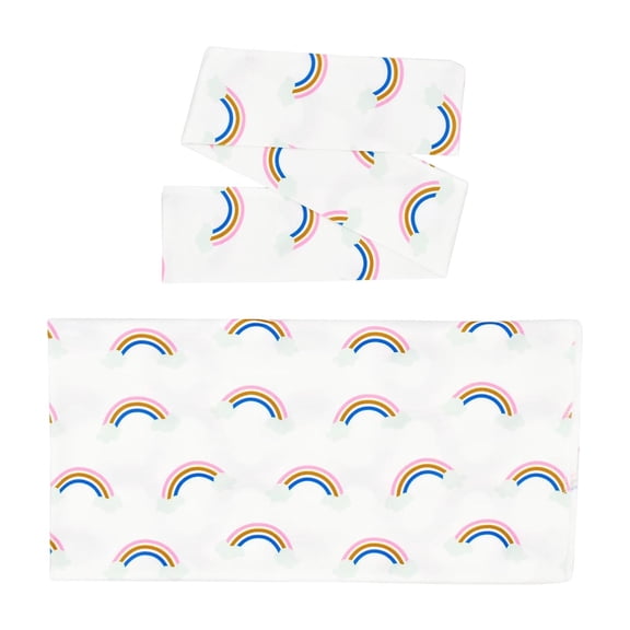 Odeerbi Baby Elastics Hair Bows Headband Newborn Two-Piece Set Wrap Headband Set Stretch Soft Print Headband Multicolor