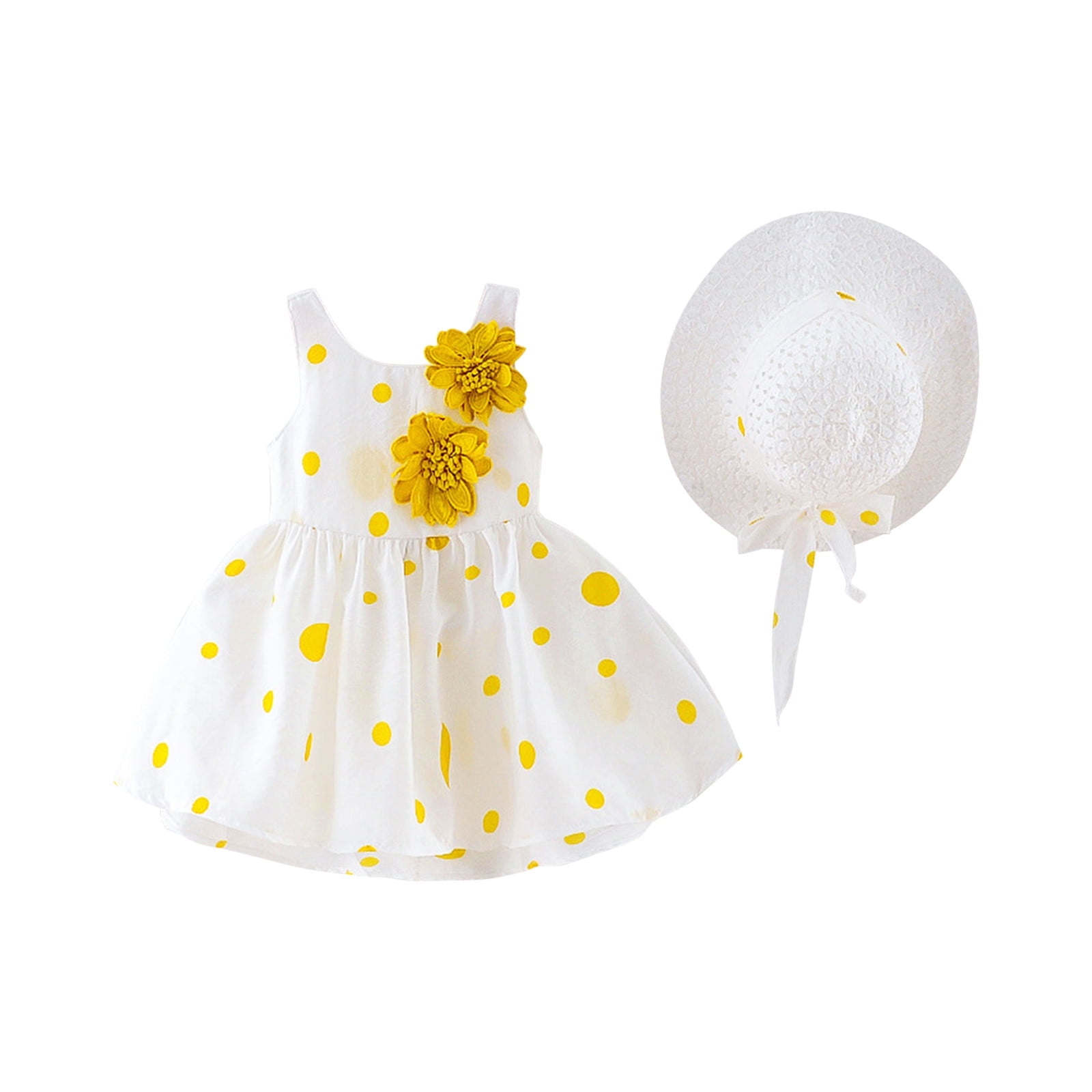 Elegant Summer Floral Baby Dress with Polka Dot Trousers – Stylish & Comfortable Outfit main image 1