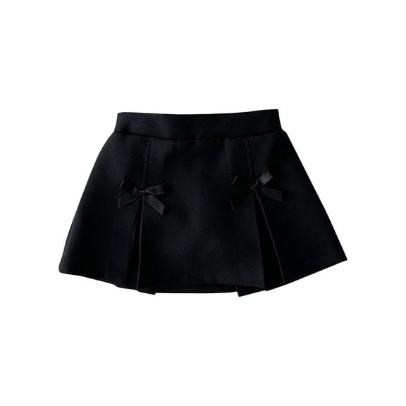 Odeerbi Baby Girls Bow-knot Skirt with Safety Under Dress Shorts Child's Summer Printed Kids Baby Botton Short Skirt Cute Cotton Shorts Black