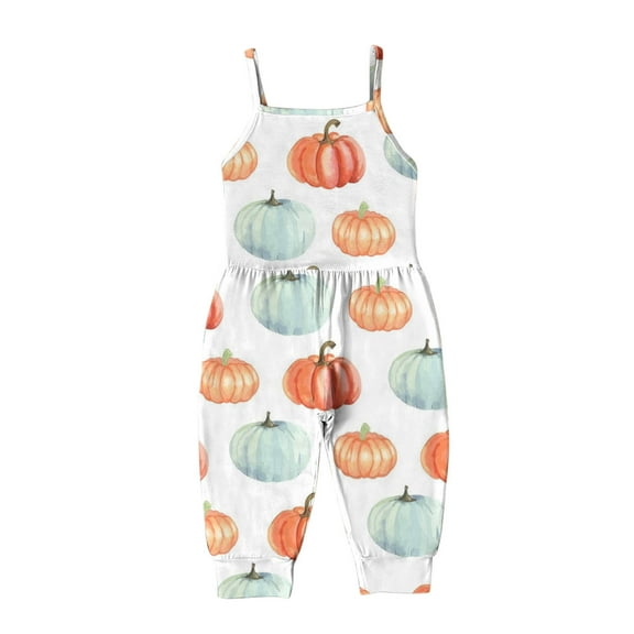 Odeerbi Baby Girls Boys Bib Overall Toddler Rompers Jumpsuits Cartoon Printing Strap Romper Pants With Pockets