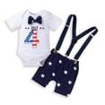 thumbnail image 1 of Odeerbi Baby Girls Boys Clothes Baby Outfits Shirts Sets Toddler Kids Independence Day Short Sleeve Top Shorts Set, 1 of 9